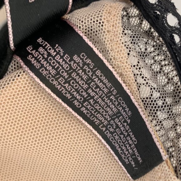 VICTORIA'S SECRET Black & Cream Lace Strappy Bralette - Picture 4 of 9
